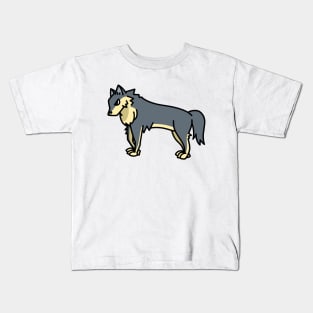 cool wolf drawing design Kids T-Shirt